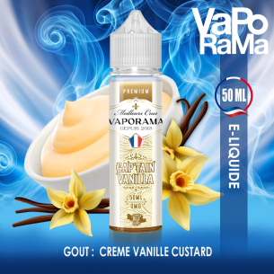 e-liquide vanille custard gourmande Cap'tain vanilla VAPORAMA 50ml