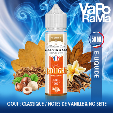 e-liquide tabac noisette Red Light VAPORAMA 50ml