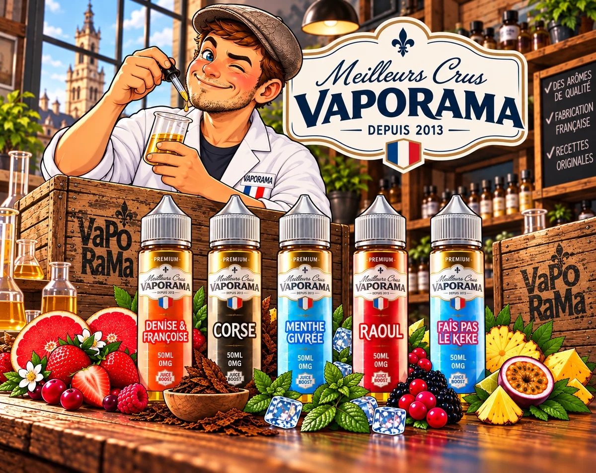 Meilleurs Crus Vaporama, e-liquides 50 ml fabriqués à Lille depuis 2013